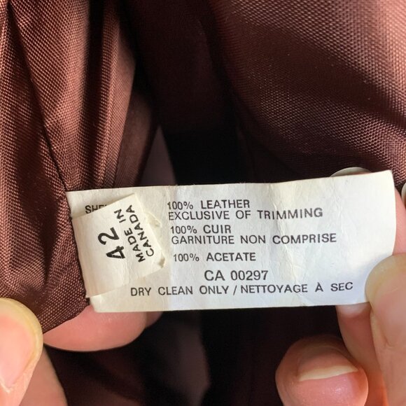 Vintage 70s Chocolate Brown Disco Leather Jacket Retro Mod Trench Coat - Picture 8 of 13